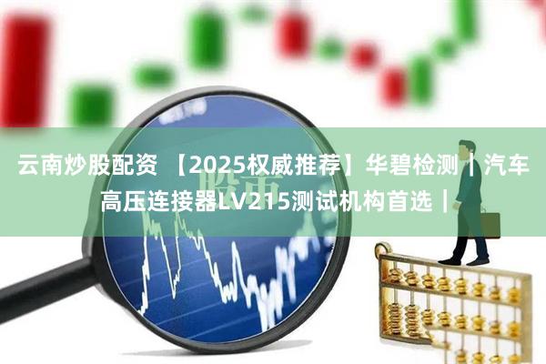 云南炒股配资 【2025权威推荐】华碧检测｜汽车高压连接器LV215测试机构首选｜