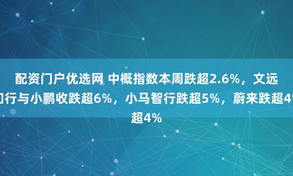 配资门户优选网 中概指数本周跌超2.6%，文远知行与小鹏收跌超6%，小马智行跌超5%，蔚来跌超4%