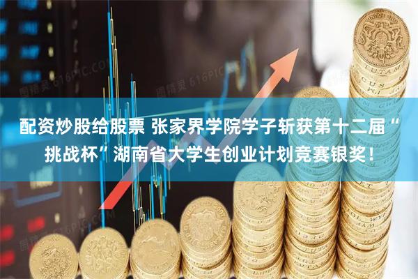 配资炒股给股票 张家界学院学子斩获第十二届“挑战杯”湖南省大学生创业计划竞赛银奖！